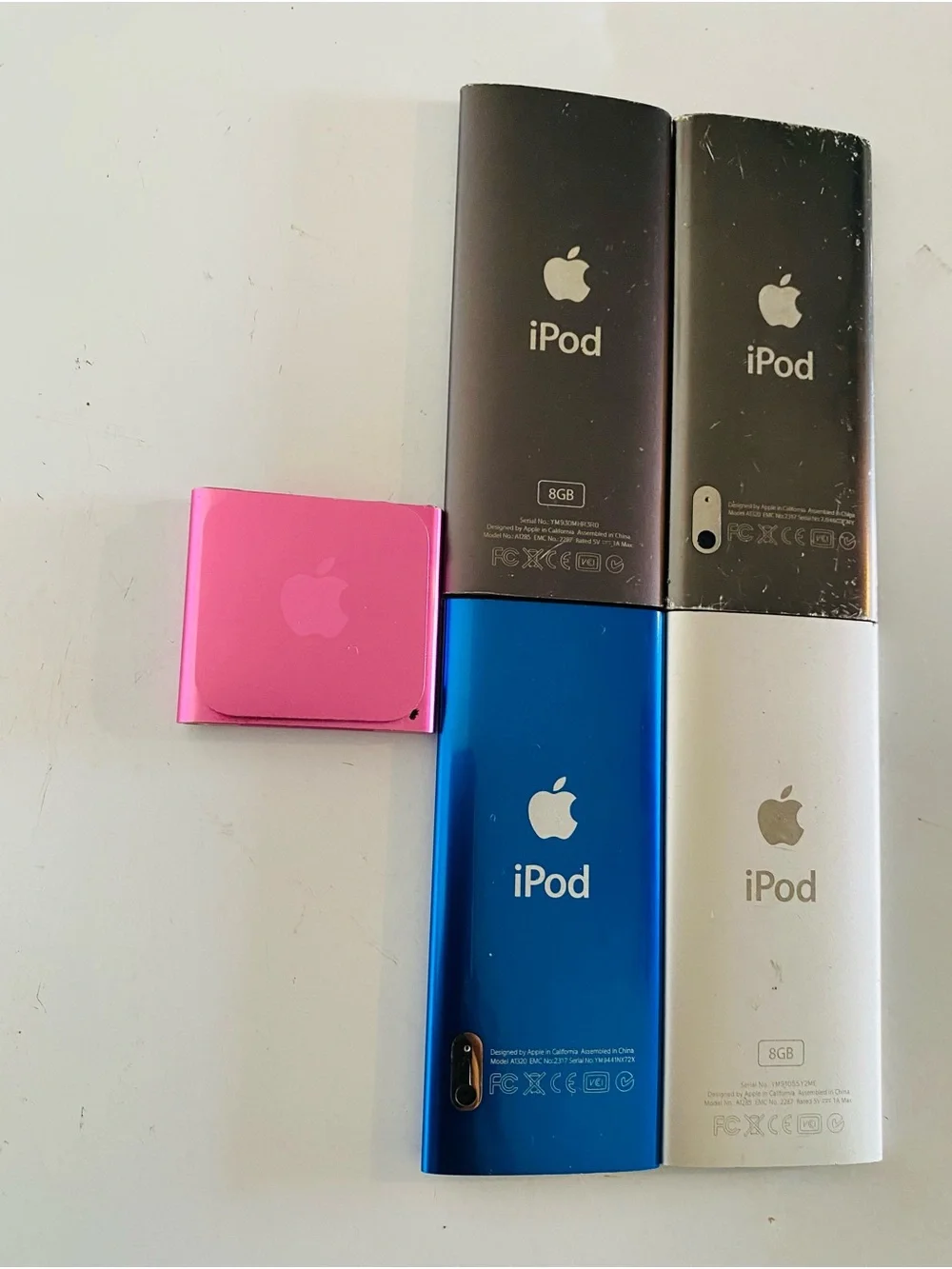 Lot Apple iPod Nano Multi-Color Portable MP3 Players - Pink, Blue, Silver, Gray